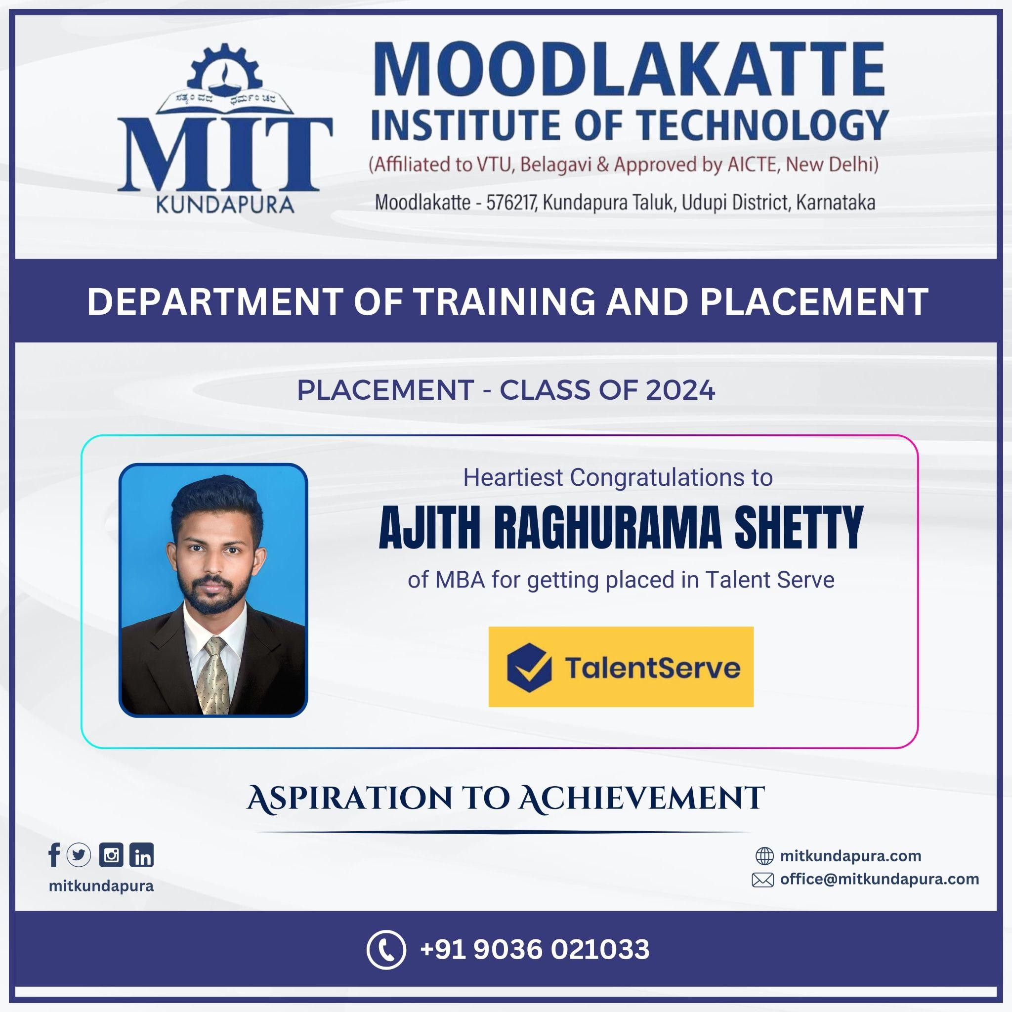 MITK MBA Students placement